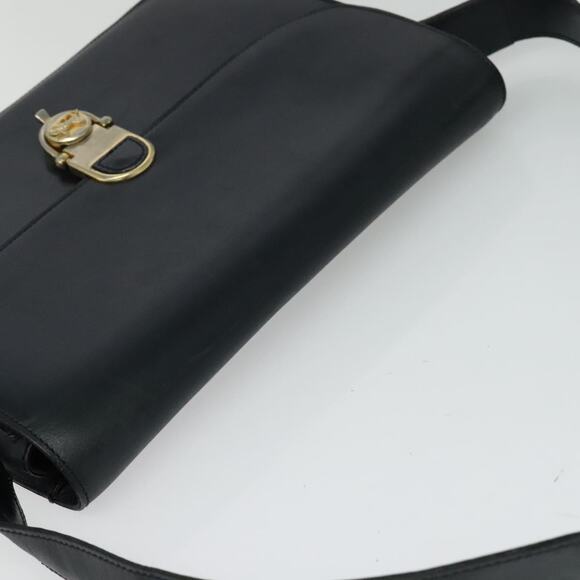 CELINE Shoulder Bag Leather Navy Gold - Picture 6 of 13